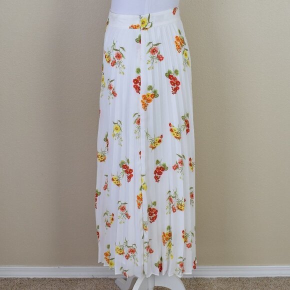 LOFT Pleated Floral Midi Skirt 8 - Picture 3 of 7